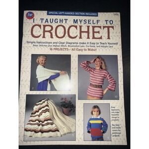 Boye I TAUGHT MYSELF TO‎ CROCHET Booklet 1987 Special Left handed section